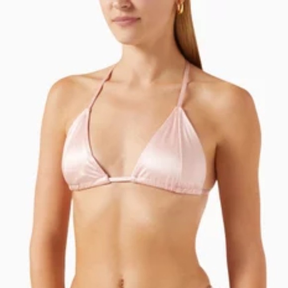 NWT Good American satin bubble gum pink bikini top and bottom set - Picture 12 of 12
